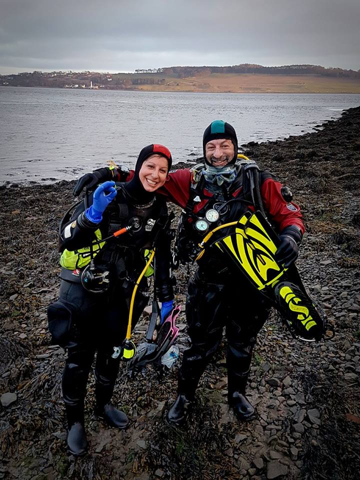 Laura after her first open water dive